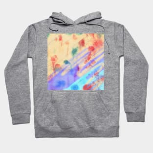 Blue purple yellow red watercolor handpainted Hoodie